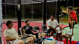 Constelación de estrellas: Beckham, Ronaldo y Batistuta se juntaron a jugar pádel