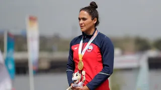 María José Mailliard celebró en el alto del podio su segunda medalla de oro en Asunción