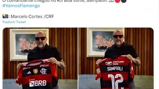 “¡El Comandante está en Río de Janeiro!”: Flamengo celebró llegada de Sampaoli a Brasil