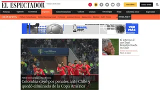 Medios colombianos reaccionaron con resignación al triunfo de Chile en Copa América