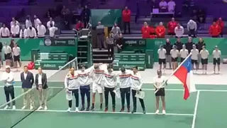 Así se vivió el Himno Nacional en el estreno de Chile en Copa Davis