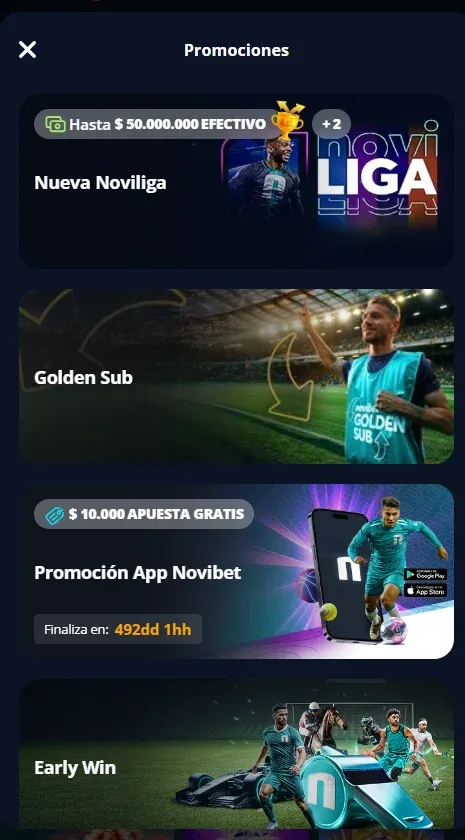 promociones semanales de novibet en chile