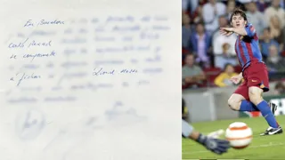 La servilleta que llevó a Messi a FC Barcelona fue presentada por casa de subastas en Nueva York