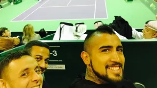 Arturo Vidal presenció en Doha la final entre Djokovic y Nadal