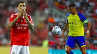 Angel Di María brilló con golazo en victoria de Benfica sobre Al Nassr de Cristiano Ronaldo