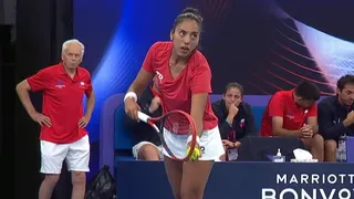 Daniela Seguel ofreció dura lucha en el inicio de la serie entre Chile y Canadá por la United Cup