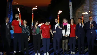 Presidente Boric encabezó ceremonia del Fuego Panamericano en el Cerro Santa Lucía