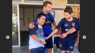 Walter Montillo compartió con su hijo Santino actividad en la escuela inclusiva de la U