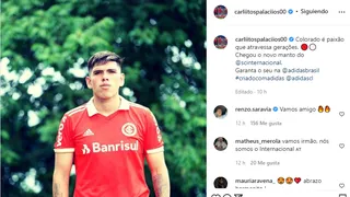¿Para enfrentar los rumores? Carlos Palacios lució la nueva camiseta de Inter