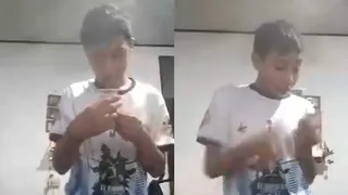 Niño tuvo eufórica reacción al conseguir lámina de Messi