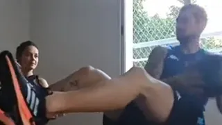 Gabriel Arias entrenó junto a “su mejor compañera” durante el aislamiento