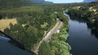 La espectacular vista aérea para la prueba de ciclismo en el IRONMAN de Pucón