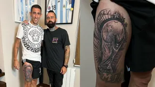 Di María fue el primer campeón de Qatar 2022 en tatuarse la Copa del Mundo