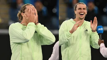 Zverev olvidó el cumpleaños de su padre y le cantó desde la cancha tras ganar en Australia