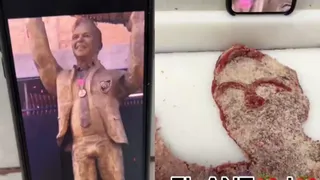 Fanático de River Plate replicó estatua de Marcelo Gallardo en una milanesa