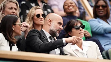 No descansa: Pep Guardiola fue a Wimbledon y se le vio apasionado analizando el juego