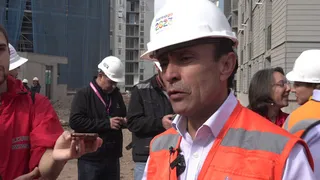 Ministro Pizarro en su visita a la Villa Santiago 2023: Acá se alojarán los sueños de los atletas