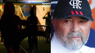 Hasta pateó una valla: La frustración de Sampaoli en la final de la Copa de Brasil