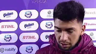 Jugador de Lanús se equivocó durante una entrevista y la abandonó avergonzado