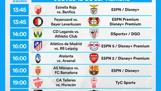 Partidos de hoy, jueves 19 de septiembre: Horarios y cómo ver fútbol en vivo