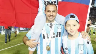Marcelo Díaz compartió con Guillermo Francella en la previa de la final de Racing por la Copa Sudamericana