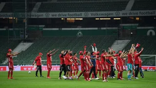 Con las tribunas vacías: El festejo de Bayern Munich tras coronarse campeón de la Bundesliga