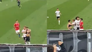 Viralizaron imágenes de Saavedra encarando a Jordhy Thompson tras el Colo Colo-UC