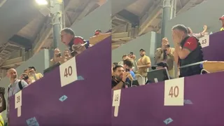 Reportero se robó las miradas tras efusiva celebración por triunfo de Marruecos