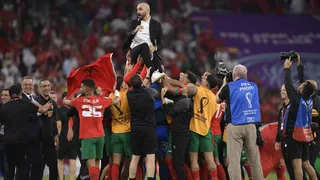 El eufórico festejo de los jugadores de Marruecos por la histórica clasificación a semifinales