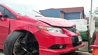 Así quedó el auto de Luis Felipe Pinilla tras el choque