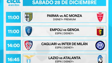 Partidos de hoy, sábado 28 de diciembre: Horarios y cómo ver fútbol en vivo