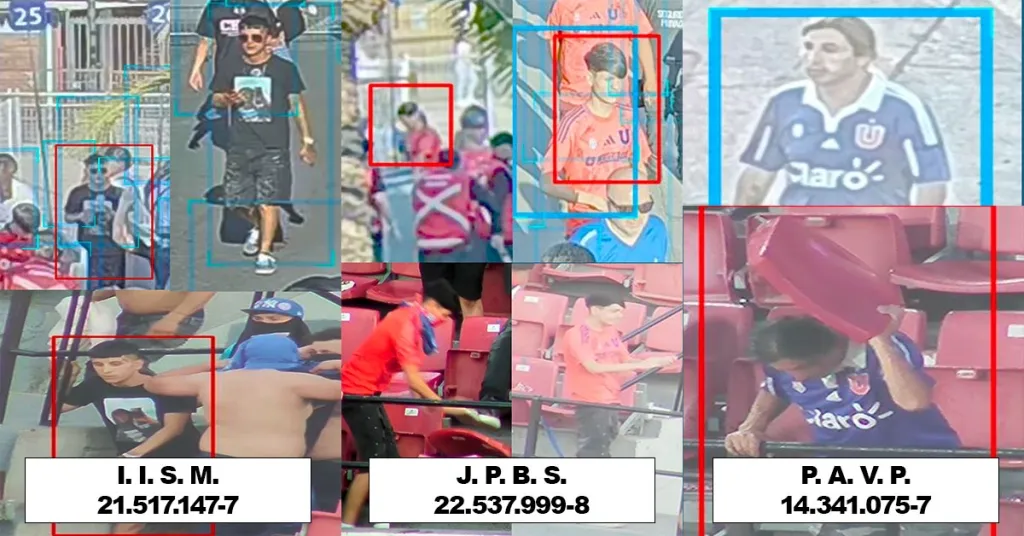 Las fotos de los hinchas identificados / ©U de Chile.