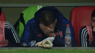 La reacción de Cristóbal Campos tras el gol de Buonanotte a Toselli