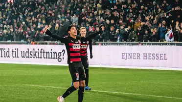Darío Osorio anotó un golazo en el clásico entre Midtjylland y Viborg en la liga de Dinamarca