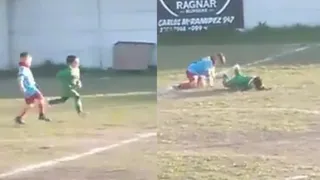 “Dale, Lucas… sin foul”: La patada viral en un partido de fútbol infantil