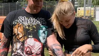 El encuentro que tuvo la tenista Eugenie Bouchard y el fanático que se tatuó su rostro