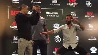 Diego “Pitbull” Rivas y Guido Cannetti “calentaron” el ambiente en la UFC Chile