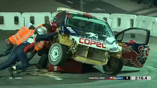 El inconveniente de Francisco “Chaleco” López en la Súper Especial callejera del Rally de Chile