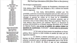 River Plate manifestó “total rechazo” a jugar la final ante Boca en Madrid
