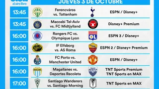 Partidos de hoy, jueves 3 de octubre: Horarios y cómo ver fútbol en vivo