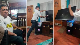 ¿Real o “fake”? Fanático de Colo Colo vivió su día de furia y rompió la tele en video que se viralizó